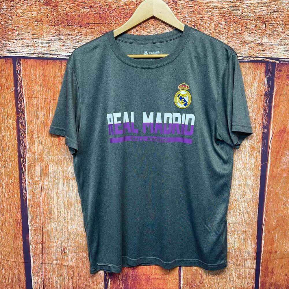 Real Madrid Hala Madrid Official Merchandise Graphic Gray Polyester T-Shirt